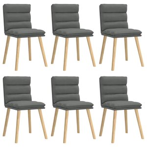 vidaXL Chaises à manger lot de 6 gris foncé tissu
