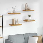vidaXL Étagère Murale 4 Pièces Beige 40 x 23 5 x 4 cm Bois d'ingénierie