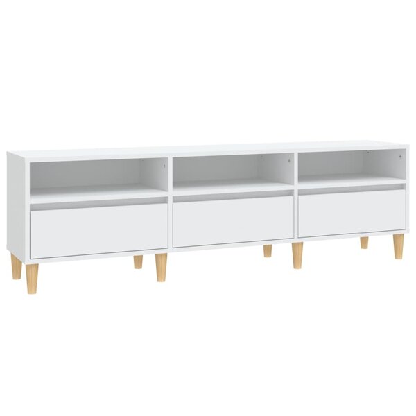 vidaXL Meuble TV blanc 150x30x44 5 cm bois d'ingénierie