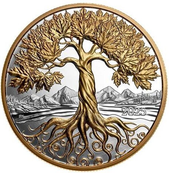Pièce de monnaie en Argent 50 Dollars g 157.6 Millésime 2025 MAPLE TREE OF LIFE