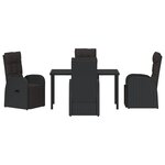 vidaXL Ensemble de jardin 5 pièces avec coussins - Rattan poly noir