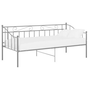 vidaXL Cadre de canapé-lit sans matelas gris métal 90x200 cm