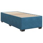 vidaXL Sommier à lattes de lit avec matelas bleu 90x200 cm velours