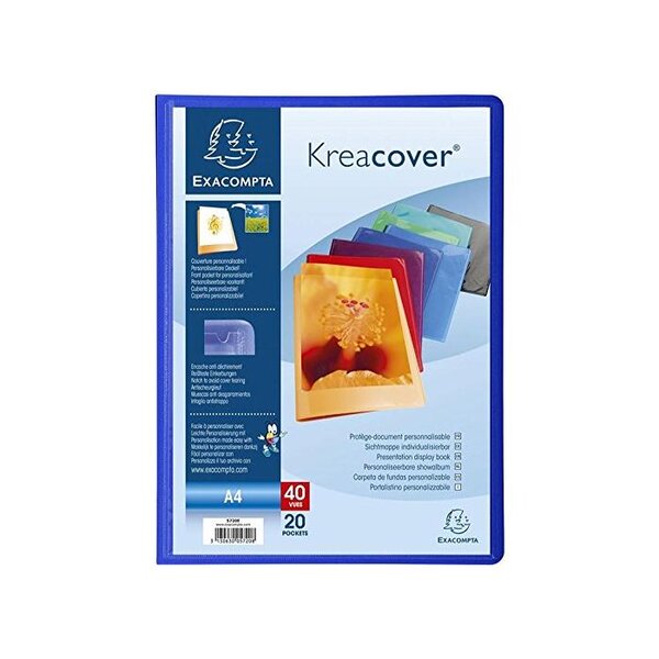 Protège-documents PP semi rigide Kreacover® Opaque 40 vues - A4 Coloris aléatoire EXACOMPTA