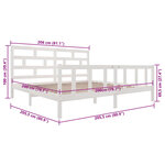 vidaXL Cadre de lit sans matelas blanc bois massif 200x200 cm