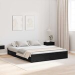 vidaXL Cadre de lit avec rangement avec tiroir Chêne noir 140 x 190 cm