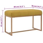 vidaXL Banc 80 cm Moutarde Velours