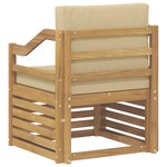 vidaXL Canapé d’extérieur Polyester Blanc et beige