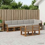 vidaXL Ensemble de canapés d'extérieur 8 pc Naturel et gris clair