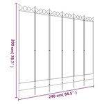 vidaXL Cloison de séparation 6 panneaux Marron 240x200 cm Tissu