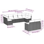 vidaXL Salon de jardin avec coussins 9 Pièces beige résine tressée