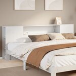 vidaXL Tête de lit avec rangement blanc 200 cm bois massif de pin