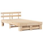 vidaXL Cadre de lit avec tiroir Marron 140 x 190 cm Bois massif en pin