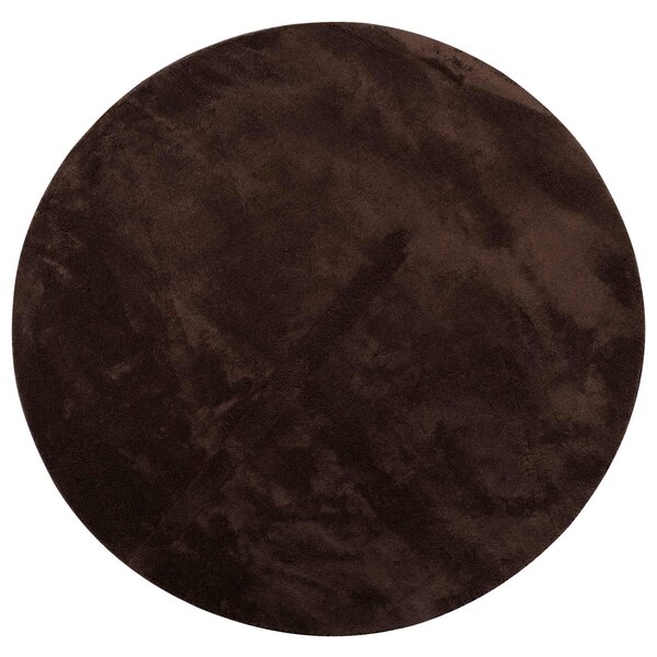 vidaXL Tapis de surface Rond HUARTE Marron Ø 200 CM Polyester