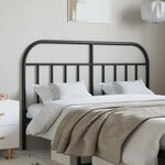 vidaXL Tête de lit métal noir 140 cm