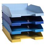 Set de 4 corbeilles-à-courrier Combo Midi Bee Blue - Couleurs assorties EXACOMPTA