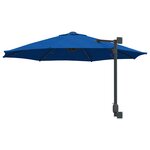 vidaXL Parasol de jardin Bleu et Noir 248 x 248 x 148 cm