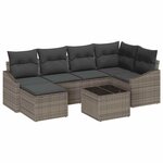 vidaXL Ensemble de salle à manger pour jardin 7 Pièces Gris clair
