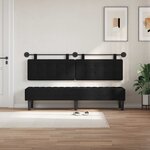 vidaXL Tête de lit suspendue Avec lumière LED Noir Tissu