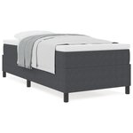 vidaXL Lit à ressorts avec matelas gris foncé - 100 x 200 cm  tissu cordon