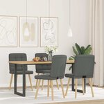 vidaXL Chaises à manger lot de 4 gris foncé tissu