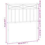 vidaXL Tête de lit métal noir 75 cm
