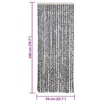 vidaXL Rideau anti-mouches gris et noir et blanc 56x200 cm chenille