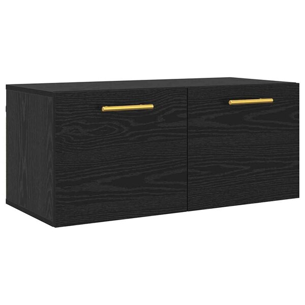 vidaXL Meuble mural Chêne noir 80 x 36.5 x 35 cm Bois d'ingénierie