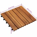 vidaXL Carreau de terrasse 10 Pièces Marron 30 x 30 cm Bois d'acacia