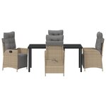 vidaXL Ensemble de jardin 5 pièces Beige Poly Rattan