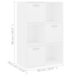 vidaXL Armoire de rangement Blanc 60x29 5x90 cm Bois d'ingénierie