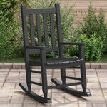 vidaXL Chaise à bascule enfants noir bois de peuplier massif