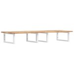 vidaXL Étagère de vasque murale acier et bois massif d'acacia