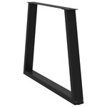 vidaXL Pieds de table à manger en forme de V 3 pièces noir 100 x (72-73 3) cm acier