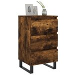 vidaXL Tables de chevet 2 Pièces chêne fumé 40x35x69 cm bois ingénierie