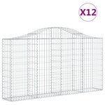 vidaXL Paniers à gabions arqués 12 Pièces 200x30x100/120 cm Fer galvanisé