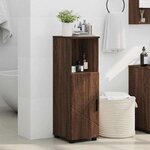 vidaXL Cabinet de salle de bain avec porte Chêne brun 30 x 35 x 95 cm