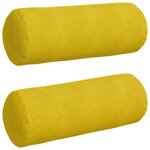 vidaXL Coussins d'accent 2 Pièces Jaune Ø 25 x 70 cm