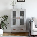 vidaXL Buffet haut gris béton 69 5x31x115 cm bois d'ingénierie