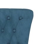 vidaXL Chaise à dossier haut bleu velours conception de bouton