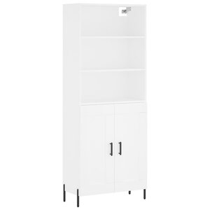 vidaXL Buffet haut Blanc 69 5x34x180 cm Bois d'ingénierie