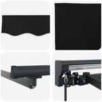 vidaXL Cadre de store manuel avec LEDs Noir et anthracite 3 x 2 5 m