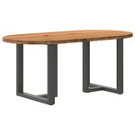 vidaXL Table à manger marron clair bois de chêne massif ovale