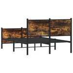 vidaXL Cadre de lit en métal sans matelas chêne fumé 120x190 cm