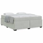 vidaXL Cadre de lit avec matelas Gris clair 180 x 200 cm Velours