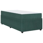 vidaXL Cadre de lit avec matelas Vert foncé 90 x 190 cm tissu