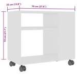 vidaXL Table d'appoint Blanc 70x35x55 cm Bois d'ingénierie