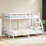 vidaXL Lit superposé sans matelas 90x200/120x200 cm blanc bois massif