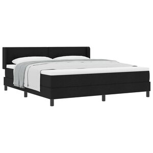 vidaXL Lit à ressorts avec matelas Noir 200 x 180 cm Polyester