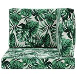 vidaXL Coussin de canapé d'extérieur 3 Pièces Motif feuille Polyester